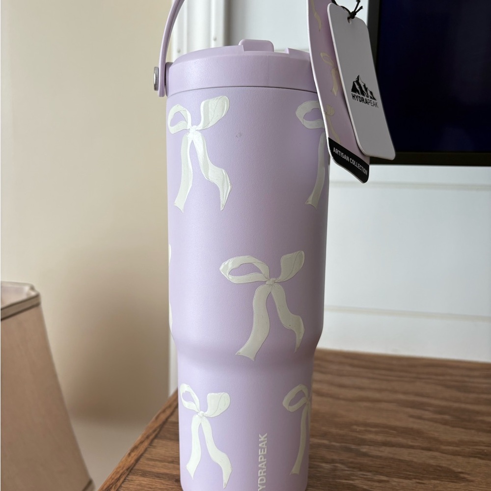 Hydrapeak Lavender Tumbler with White Bow Design